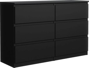 Komoda NUDO 120 cm do Salonu Sypialni 6 Szuflad Czarny