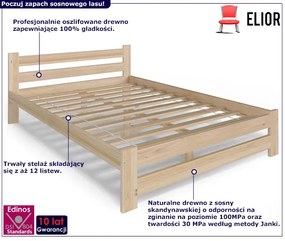 Drewniane Łóżko W Stylu Skandynawskim 120X200 Lorea