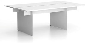 Stół konferencyjny SOLID + 1x rozszerzenie blatu, 210x125 cm, biały