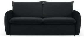 Czarna aksamitna rozkładana sofa 194 cm Vienna – Cosmopolitan Design