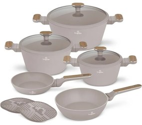 BerlingerHaus Zestaw naczyń z powłoką tytanową Taupe Nordic, 10 szt.
