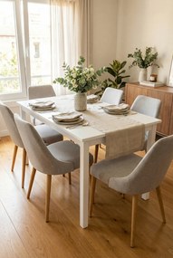 Biały stół z drewna kauczukowego D2-K17