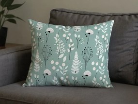 Dekoracyjna poszewka na poduszkę WILD FLOWERS 50x70 cm, miętowy