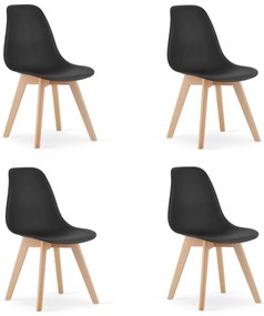 Zestaw 4szt krzeseł do jadalni KITO czarnych