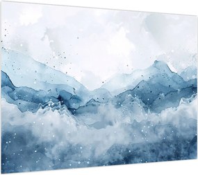 Obraz na szkle - Chmury i fale, akwarela (70x50 cm)