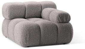 Jasnoszary moduł sofy z materiału bouclé (prawostronny) Bellis – Micadoni Home