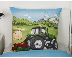 Herding Dziecięca pościel flanelowa Traktor, 135 x 200 cm, 80 x 80 cm