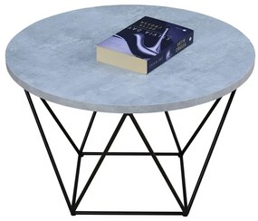 Okrągły stolik kawowy z geometrycznym stelażem beton R0-N24