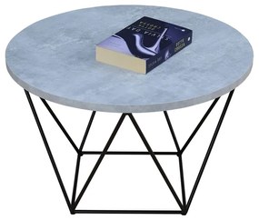 Okrągły stolik kawowy z geometrycznym stelażem beton - Tympa 4X