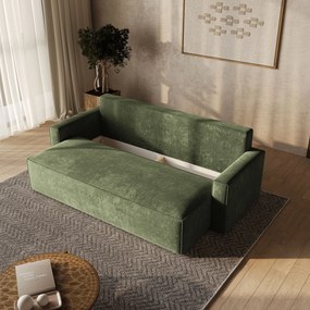 Masseno Sofa MENI z funkcją spania i pojemnikiem na pościel, Rozkładana sofa - Zielony, LUMO 20