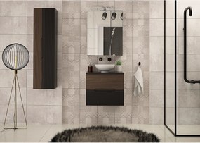 Szafka Łazienkowa pod Umywalkę 60cm Czarny Mat / Orzech Avella