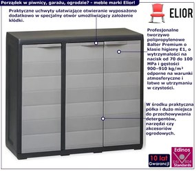 Trzydrzwiowa szafka balkonowa gospodarcza czarny + szary - Kendall 4X