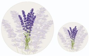 Fioletowe/beżowe dywaniki łazienkowe zestaw 2 szt. ø 100 cm – Mila Home
