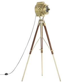 Regulowana lampa podłogowa trójnóg retro z drewna mango - 5X EX198 G0-B69