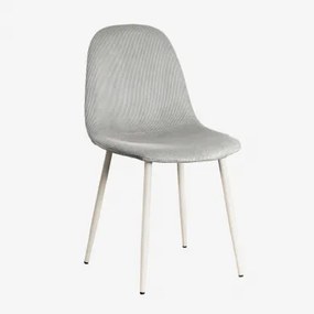 Zestaw 4 Krzeseł Do Jadalni Z Tkaniny I Stali Glamm Deluxe Kremowa & Sztruksu Mink Grey - Sklum