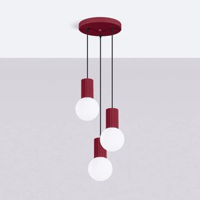 Bordowa lampa wisząca ze szklanym kloszem ø 25 cm Orbital – Nice Lamps