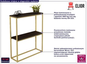 Wąska konsola w stylu glamour złoty + czarny - Carello 3X