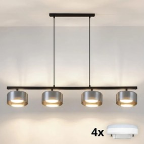 Brilagi - LED Żyrandol na lince AURA LUX 4xGX53/30W/230V czarny/przydymiony