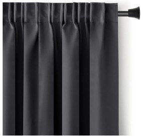 Ciemnoszara zaciemniająca zasłona termiczna 140x245 cm Pleat – Restilo