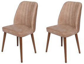 Zestaw krzeseł do jadalni Alfa Beige and Walnut, 2szt.