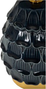 Niebieska lampa stołowa ceramiczna z tekstylnym kloszem (wysokość 30,5 cm) Pigny – Mauro Ferretti