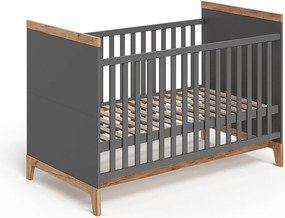 Łóżeczko dla dziecka szary/artystyczny 144.1x79.7x98.4 malia