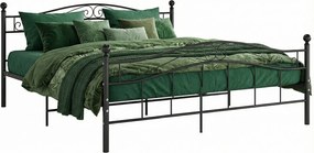 Metalowe czarne łóżko w stylu loftowym 160x200 cm R1-G47