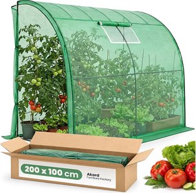 Szklarnia ogrodowa foliowa przyścienna 1 drzwi 1 okno Zielona 100x200x210 cm