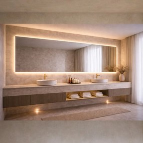 Lustro prostokątne z podświetleniem TAVA Horizon LED XXL | Różne rozmiary | Różne kolory : Kolor tafli szkła - Srebrny, Rozmiar - 201x60