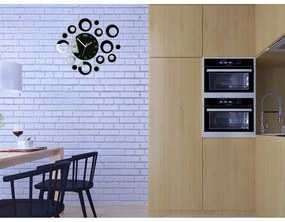 Zegar na ścianę nowoczesny naklejany ozdobne elementy cichy mechanizm loft