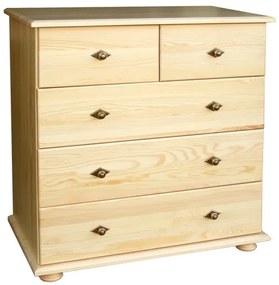 Komoda drewniana KDM-11a, 5 szuflad, sosna