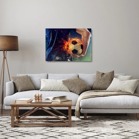 Obraz na szkle - Piłka w ogniu (70x50 cm)