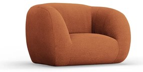 Pomarańczowy fotel z materiału bouclé Essen – Cosmopolitan Design