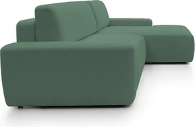 Narożnik BOULI Prawostronny z Elektryczną Regulacją wolnostojący tkanina Raven 77 Zielony DOMO HOME