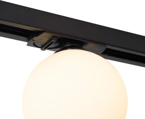 Nowoczesny system szynowy czarny z 2 reflektorami i 3 lampami wiszącymi 1-fazowy - Slimline Eira