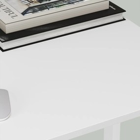 Zestaw do biura – składany stół ZARIMO 80×40 cm, biały + krzesło biurowe AVOLA VELVET jasnoniebieskie