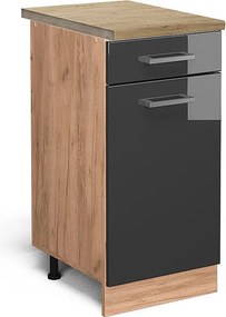 Szafka dolna do kuchni antracyt wysoki połysk 40x60x81.6 r-line