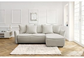 Kremowy rozkładany narożnik (prawostronny) Leon – Bobochic Paris