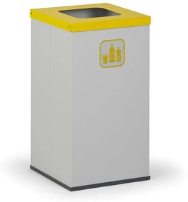 Kosz do segregacji śmieci ze stojakiem na worki 42 l, szary/żółty