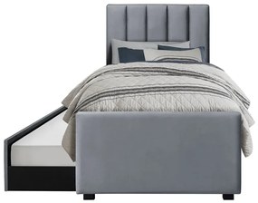 Łóżko tapicerowane RUSSO 90x200 szare HALMAR