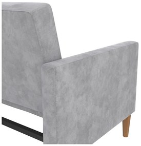 Jasnoszara aksamitna rozkładana sofa 207 cm Lilly – Støraa