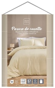 Pościel dwuosobowa w kolorze kości słoniowej 240x220 cm Linella – douceur d'intérieur