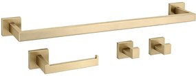 Zestaw akcesoriów łazienkowych Rio Złoty Szczotkowany 4 elementy