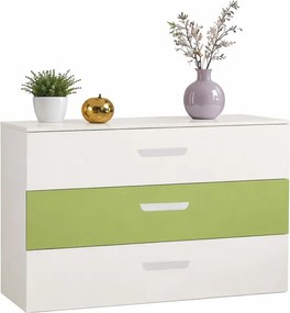 Komoda do pokoju nastolatka kaszmir + zielony M2-H01