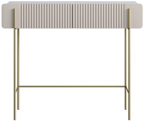 Toaletka Malmi 100 cm z szufladami - kaszmir / crema bianca / złote nóżki