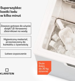 Klarstein IceFestival 20kg/24h 1.8L Kostkarka do Lodu Srebrny/Czarny