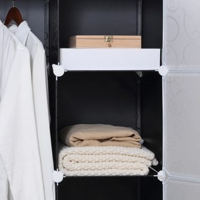 HOMCOM Szafa w Designie Kostek, 2 Duże i 9 Małych Kostek, Plastik, Metal, 111D x 47S x 183W cm, Czarno-Biały