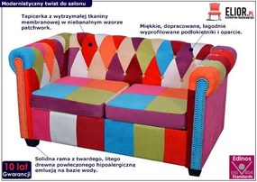 Patchwork sofa chesterfield dwuosobowa F2-H19