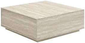 Stolik kawowy z 2 szufladami z MDF - Efekt beżowego trawertynu - ANTRIM marki Pascal Morabito