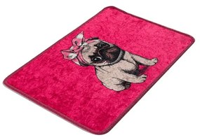 Różowy dywanik łazienkowy 40x60 cm Pink Pug – Foutastic